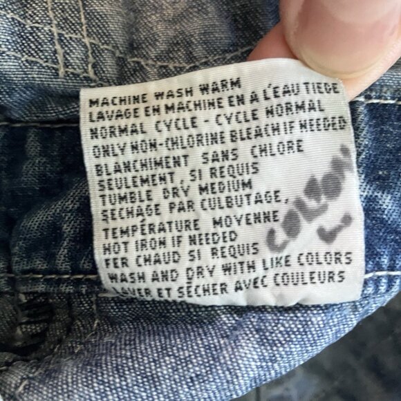 Vintage Levi's Kids Overalls Bib Dungaree Size 4/5 Blue Denim Jean Distressed - Picture 9 of 15